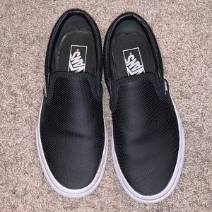 Women’s Vans Black Leather Slip On